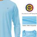 Roadbox Mens UPF 50+ UV Sun Protection Shirts Outdoor Long Sleeve SPF Rash Guard for Fishing Hiking Swimming Running, Blue Large