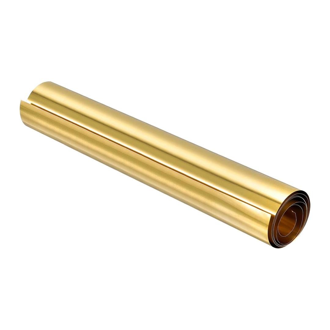 uxcell Brass Sheet Roll, 1Pcs 40" x 12" x 0.002" H62 Metal Foil Plate for Crafts, Electrical Repairs, Industry