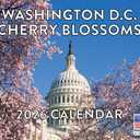 Washington DC Cherry Blossom Calendar 2026 Wall 12 Month Monthly DC Scenic Souvenirs Themed Gifts | American Made In The USA