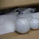 Modern Pendant Light Fixture Black Globe Pendant Lights Kitchen Island White Frosted Milk Glass Sputnik Chandelier Vintage for Kitchen, Office, Entryway (2-Light), 1-Pack