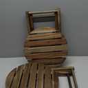 Pack of 2 Small Folding Table, Portable Acacia Wood Side Table for Patio, Porch, Balcony, Indoor Plant Stand, Walnut, 13 inches Height