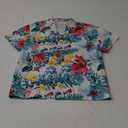 Cromoncent Hawaiian Shirt for Boy&Men Short Sleeve Cuban Collar Tropical Holiday Summer Beach Shirts (7-8 Years, Flower Teal)