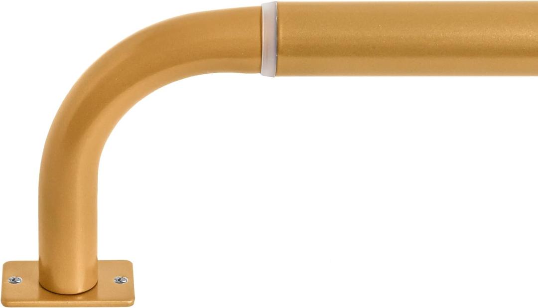 Meriville 1-Inch Diameter Wrap Around Blackout Curtain Rod, 48-Inch to 84-Inch, Gold Finish