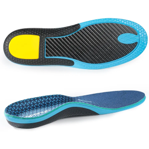 Carbon Fiber Shock-Absorbing Insole with Arch Support is Suitable for Basketball, Running, Cycling, Outdoor Hiking and Other Daily Sports. (Blue, M：4.5/5