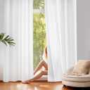 NICETOWN Non-See-Through White Sheer Curtains 96 inches Long 2 Panels, 62" Wide Grommet Window Curtains Drapes for Living Room, Bedroom, Bathroom- Light Filtering Elegant Window Drapes