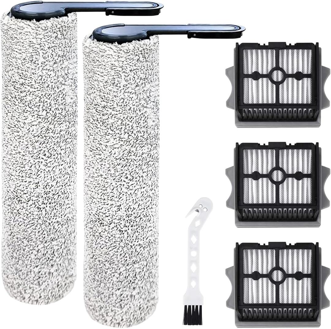 Floor ONE Stretch S6 Roller Brush and Filters for Tineco Floor ONE Stretch S6/Swtich S6/S7 Stretch/S9 Artist/i5 Stretch /i6 Stretch Wet Dry Cordless Cleaners-6Pack