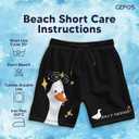 Men's Swim Trunks with Funny Print Quick Dry Swimsuits Beach Shorts with Pockets Summer Gifts (Black, M)