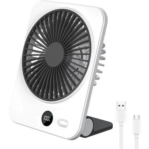 Magnetic Cruise Fan, 6.8" Small Portable Cruise Fan Rechargeable Battery Powered, Magnetically Hangs from Stateroom Ceilings and Walls, 5-Speed Quiet Cooling, Cruise Essentials 2025, White