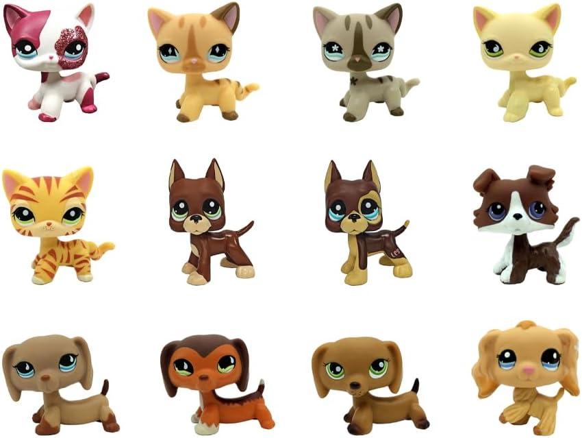 Cat Pack Dog Collie Great Dane Dachshund Cocker Spaniel Mini Pet Toys Sets Animal Figures Collection 2Pcs Random Styles