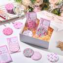 2 x Geelin 40 Sets Breast Cancer Awareness Accessories for Women Mini Pocket Mirrors Pink Ribbons Portable Round Makeup Mirror with Think Pink Fight Card for Charity Recognition Public Event Survivor