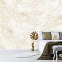 Peony Floral Beige Wallpaper Mural Peel and Stick for Living Room and Bedroom 82"x57" (ZZ-013)