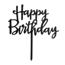 Happy Birthday Cake Topper, Black