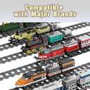 212 Pcs City Train Tracks Building Block Set Compatible with Lego,Train Tracks Accessories Set,Train Track Bridge Uphill and Downhill Set