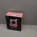 SOMIC Cat Ear Headphones, 2.4G/Bluetooth Wireless Gaming Headset for PS5, PS4, PC with RGB Lights and Retractable Mic, 10Hrs Playtime, 7.1 Surround Sound for Laptop, Smartphone-GS510 Pro - Pink