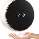 Automatic Soap Dispenser Foam Bathroom: Wall Mount Rechargeable Touchless Adjustable Auto Smart Electric Plastic Black Foaming Soap Dispenser with Clock - Kitchen - Hand Dish Lotion Couple Kids