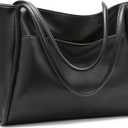 GAEKEAO Tote Bag for Women Work with Zipper Vegan Leather Ladies Travel Shoulder Bags Purses and Handbags Casual Weekender (A02 Black)