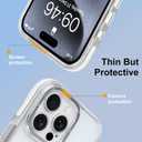 Iridescent Case for iPhone 15 Pro Max Case with Stand [ Compatible with MagSafe ], Military Grade Heavy Duty Cover with Magnetic 360 Rotatable Ring Kickstand for Women Men, Holographic White