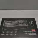 Wireless Keyboard and Mouse Combo, 2.4G Full Size Wave Keys Ergonomic Keyboard with Wrist Rest and 3-Level DPI Adjustable Wireless Ergonomic Mouse for Windows, Mac OS Desktop/ Laptop/ PC(Black)