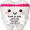 2 x Funny Teacher Appreciation Gifts,Dental Hygienist Assistant Gifts for Women,Clinical Instructor Mentor Appreciation Gift,National Dentist Day Decor,Handmade Crochet Tooth Doll for Student Graduation