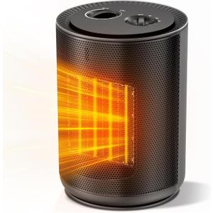 Portable Ceramic Space Heater w/Thermostat, 1500W Indoor Electric Mini Heater Fan with Overheat & Tip-Over Protection, PTC Ceramic Fast Safety Heat for Office Room Dorm Desk