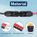 10AWG 25FT Solar to XT60i Charge Extension Cable for Solar Panels Portable Power Stations