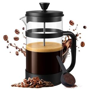 Utopia Kitchen 34 Ounce 1 Liter French Press Coffee Maker, Tea Maker, Travel Coffee Presses, Heat Resistant Thickened Borosilicate Coffee Pot for Camping Travel Gifts, Black Pack of 1