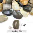 YISZM 40lbs Large River Rocks for Landscaping, 3-4" Decorative Pebbles for Garden Design, Hand-Picked Smooth Stones for Fish Tank, Flower Pots, Indoor Water Fountains, Pathways, Backyard, Mixed Color