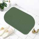 Stone Bath Mat Diatomaceous Earth Bath Mat Stone Shower Mat Fast Water Drying Ultra Absorbent Pad Diatomite Mat,Non-Slip Mat for Bathroom,Kitchen,Pet,15.35x23.62in,Hard,Drak Green,1-Pack, 1'3" x 1'11"
