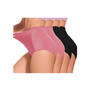 4Pack Women's High-Waist Light Tummy Control Girdle Panties Full Coverage Underwear Ladies Panties for Women 4XL Size