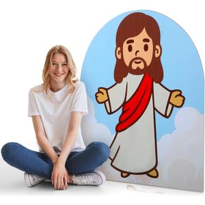 4 ft Jesus Christ Stand up Cardboard Cutout Life Size Christian Party Decoration Religious Backdrop Photo Props Stand up Cardboard for Jesus Vbs Easter Church Sunday School Decor