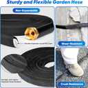 Garden Hose 100ft Lightweight, Non-Expanding, Leak-Proof Metal Connector, No-Knot No-Tangle, Easy to Store and Carry, Wear-Resistant, 3/4GHT Flexible Water Hose for Yard, Outdoor (Black)