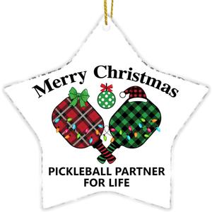 2 x Pickleball Partner Christmas Ornament, Xmas Gifts for Pickleball Player Lover, Christmas Tree Decoration Acrylic Ornament