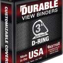 Samsill Durable 3 Inch Binder, Made in the USA, D Ring Binder, Customizable Clear View Cover, Black, Holds 625 Pages (1 Pack)