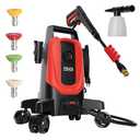 MZK Pressure Washer with 4 Quick-Connect Nozzles, Foam Cannon for Easy Replacement, High-Pressure Cleaning of Cars, Fences, Driveways