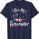 Shes My Firecracker Matching Couples His And Her 4th Of July T-Shirt, XL
