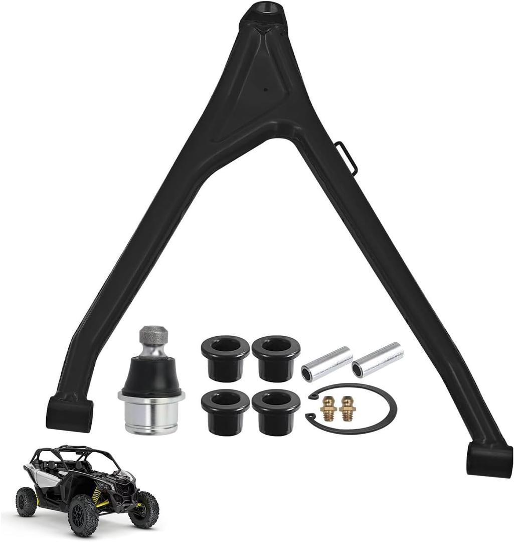 Left Front Driver Lower A Arm Kit Compatible with Can-Am Maverick X3 72" 2018-2021 Lower Control Arm with Ball Joint and Swing Arm Bushing Sleeve Kit 706204733 706204409 706202045