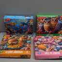 4 Packs 100 Piece Puzzles for Kids Ages 4-6, Jigsaw Puzzles for Kids Ages 6-8 8-10 Sea World, Owls, Hamburger, Starfish Learning Educational Toys for Boys and Girls