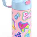 THERMOS FUNTAINER Water Bottle with Straw - 12 Ounce - Kids Stainless Steel Vacuum Insulated Water Bottle with Lid, Barbie