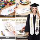 GraduatePro Plain Graduation Stole for Unisex Adults Sash 60"/72" Long 16 Colors (White)