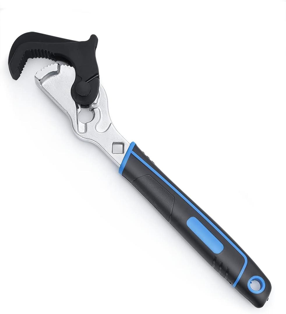 Lichamp 12 Inch Self-Adjusting Pipe Wrench, Forged Self-adjusting Plumbers Wrench with 3/8 to 1-3/4 Inch Jaw Open, A101BK
