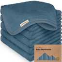 6-Pack Baby Washcloths  Soft Absorbent Viscose from Bamboo Washcloths for Face, Body, Baby Towels for Newborn, Kids, Toddlers, Infant, Gentle on Sensitive Skin, 10x10 Reusable Face Towels (Navy Blue)