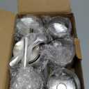 6 Pcs Stainless Steel Sugar Bowl with Lid and Spoon, 8.45 oz Sugar Containers Round Condiment Dispenser, Seasoning Jar for Serving Pepper Seasoning Bar Kitchen(Round Finial, Silver)