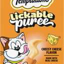 Temptations Creamy Puree Squeezable Lickable Cat Treats, Wet Cat Treats with Cheese, 0.42 oz. Tubes, 16 Count (EXP 07/31/27)