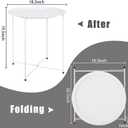 Garden 4 you End Table Metal Side Table Round Folding Tray Cyan Sofa Small Accent Fold-able Table, Round End Table Tray, Next to Sofa Table, Snack Table for Living Room and Bed Room,White