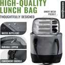 Bentoheaven Insulated Lunch Tote for Work - Durable Materials, Variable Strap/Handle, Wide Opening - Cooler Lunch Bag for Women & Men - Fits all major Bento Lunch Boxes and Other Containers (Gray)