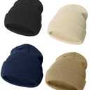 ENBAOHUI Baby Beanie Hat Newborn Winter Warm Knit Hat Kids Soft Beanie Cap Boys Girls Winter Warm Knit Hat Black/Grey/Beige/Khaki S (S)