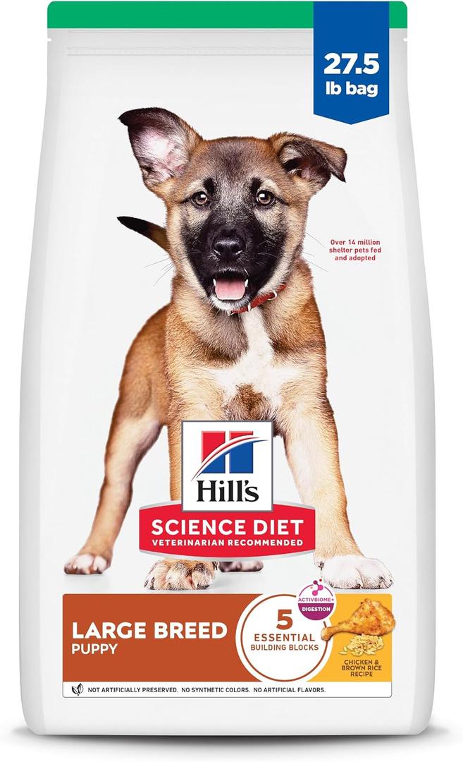 Hill's Science Diet Puppy Large Breed Dry Dog Food, Chicken & Brown Rice, 27.5 lb. Bag (EXP 10/20/26)