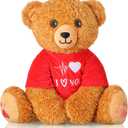 Chalyna Valentine's Day Bear 16 Inch Bear Stuffed Animals Plush Stuffed Bear Plush Toy for Girlfriend Romantic Plush Bear for Birthday Wedding Anniversary Presents(Heart)