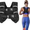 Zikopomi Weighted Vest Woman Man, 20lb Weight Vest with Reflective Stripes for Workout, Strength Training, Running, Fitness, Muscle Building, Weight Loss, Rucking Vest