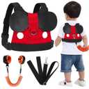 Accmor Toddler Leash Harness, Child Harness Baby Leash + Anti-Lost Wrist Link, Cute Kids Harness with Walking Assistant Strap Belt Tether for 1-5 Years Boys and Girls to Zoo or Mall